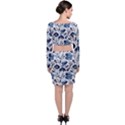 Indigo-watercolor-floral-seamless-pattern Top and Skirt Sets View2