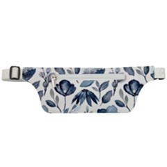 Indigo-watercolor-floral-seamless-pattern Active Waist Bag by uniart180623