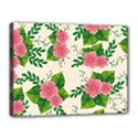 Cute-pink-flowers-with-leaves-pattern Canvas 16  x 12  (Stretched) View1