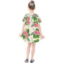 Cute-pink-flowers-with-leaves-pattern Kids  Smock Dress View2