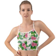 Cute-pink-flowers-with-leaves-pattern Mini Tank Bikini Top by uniart180623