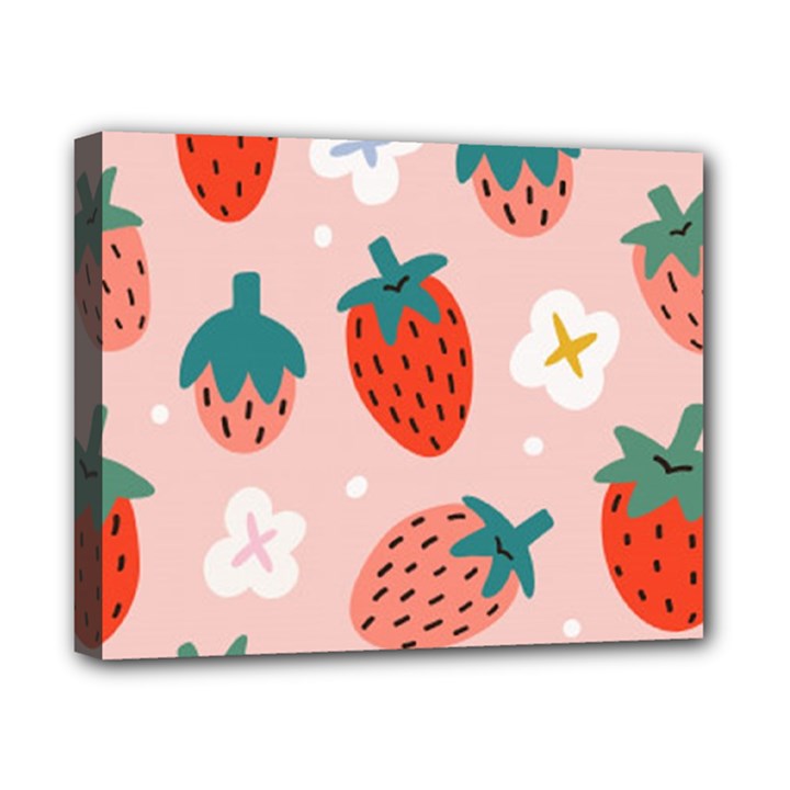 Strawberry-seamless-pattern Canvas 10  x 8  (Stretched)