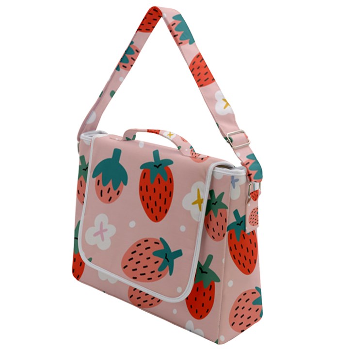 Strawberry-seamless-pattern Box Up Messenger Bag