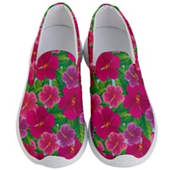 Background-cute-flowers-fuchsia-with-leaves Men s Lightweight Slip Ons by uniart180623