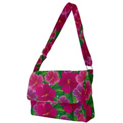 Background-cute-flowers-fuchsia-with-leaves Full Print Messenger Bag (s) by uniart180623