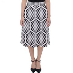 Halftone-tech-hexagons-seamless-pattern Classic Midi Skirt by uniart180623