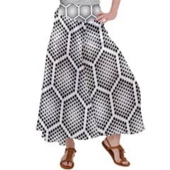 Halftone-tech-hexagons-seamless-pattern Women s Satin Palazzo Pants by uniart180623