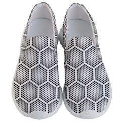 Halftone-tech-hexagons-seamless-pattern Men s Lightweight Slip Ons by uniart180623