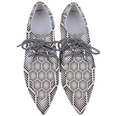 Halftone-tech-hexagons-seamless-pattern Pointed Oxford Shoes by uniart180623