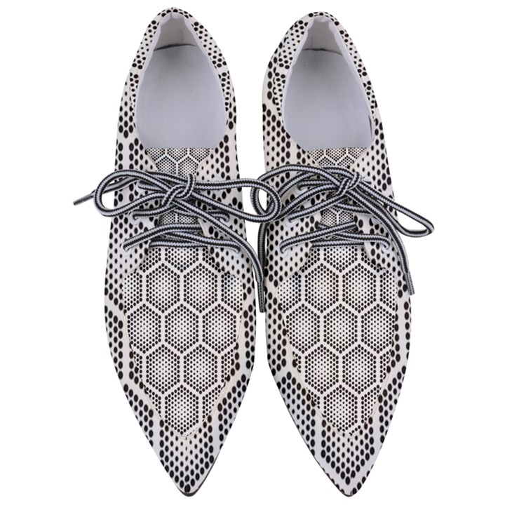 Halftone-tech-hexagons-seamless-pattern Pointed Oxford Shoes