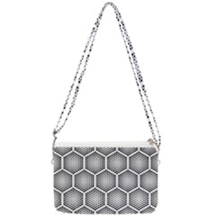 Halftone-tech-hexagons-seamless-pattern Double Gusset Crossbody Bag by uniart180623