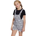 Halftone-tech-hexagons-seamless-pattern Kids  Short Overalls View2