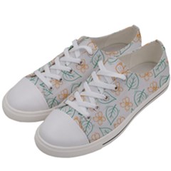 Hand-drawn-cute-flowers-with-leaves-pattern Men s Low Top Canvas Sneakers by uniart180623