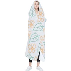 Hand-drawn-cute-flowers-with-leaves-pattern Wearable Blanket by uniart180623