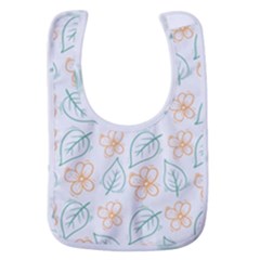 Hand-drawn-cute-flowers-with-leaves-pattern Baby Bib by uniart180623