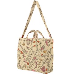 Seamless-pattern-with-different-flowers Square Shoulder Tote Bag