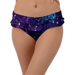 Realistic-night-sky-poster-with-constellations Frill Bikini Bottoms by uniart180623