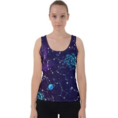 Realistic-night-sky-poster-with-constellations Velvet Tank Top by uniart180623