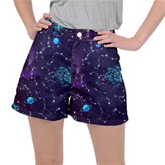 Realistic-night-sky-poster-with-constellations Women s Ripstop Shorts by uniart180623