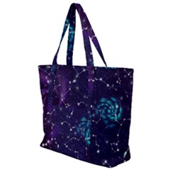 Realistic-night-sky-poster-with-constellations Zip Up Canvas Bag by uniart180623