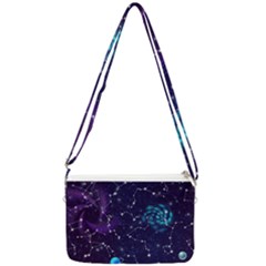 Realistic-night-sky-poster-with-constellations Double Gusset Crossbody Bag by uniart180623