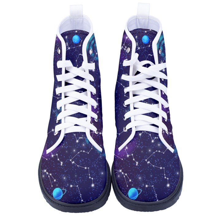 Realistic-night-sky-poster-with-constellations Men s High-Top Canvas Sneakers