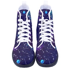 Realistic-night-sky-poster-with-constellations Women s High-top Canvas Sneakers by uniart180623