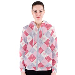 Cute-kawaii-patches-seamless-pattern Women s Zipper Hoodie by uniart180623