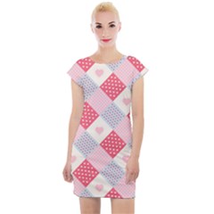 Cute-kawaii-patches-seamless-pattern Cap Sleeve Bodycon Dress by uniart180623