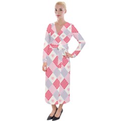 Cute-kawaii-patches-seamless-pattern Velvet Maxi Wrap Dress by uniart180623