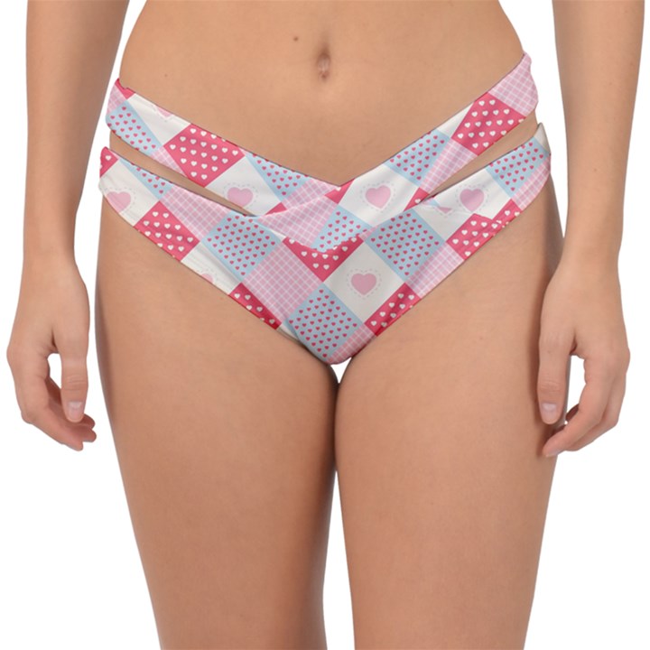 Cute-kawaii-patches-seamless-pattern Double Strap Halter Bikini Bottoms