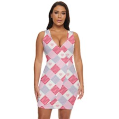 Cute-kawaii-patches-seamless-pattern Draped Bodycon Dress by uniart180623