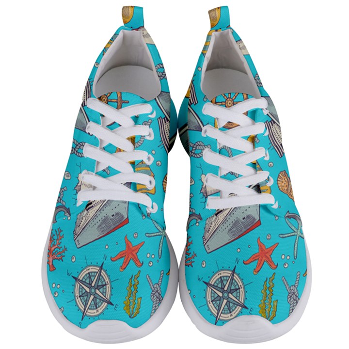 Colored-sketched-sea-elements-pattern-background-sea-life-animals-illustration Men s Lightweight Sports Shoes