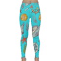 Colored-sketched-sea-elements-pattern-background-sea-life-animals-illustration Lightweight Velour Classic Yoga Leggings View1