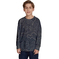 Damask-seamless-pattern Kids  Long Sleeve Jersey