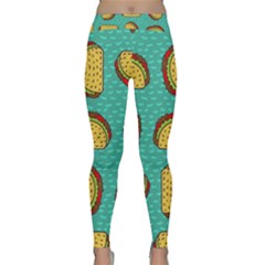 Taco-drawing-background-mexican-fast-food-pattern Classic Yoga Leggings by uniart180623