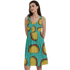 Taco-drawing-background-mexican-fast-food-pattern Classic Skater Dress