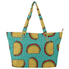 Taco-drawing-background-mexican-fast-food-pattern Full Print Shoulder Bag by uniart180623