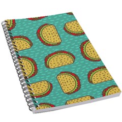 Taco-drawing-background-mexican-fast-food-pattern 5 5  X 8 5  Notebook by uniart180623