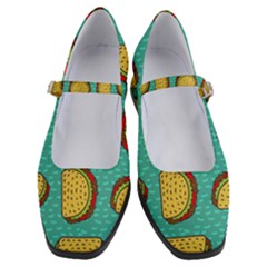 Taco-drawing-background-mexican-fast-food-pattern Women s Mary Jane Shoes by uniart180623