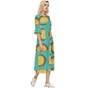 Taco-drawing-background-mexican-fast-food-pattern Double Cuff Midi Dress View3