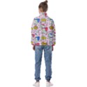 Seamless-pattern-with-many-funny-cute-superhero-dinosaurs-t-rex-mask-cloak-with-comics-style-inscrip Kids  Half Zip Hoodie View2