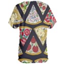 Vector-seamless-pattern-with-italian-pizza-top-view Women s Oversized Tee View2