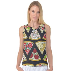 Vector-seamless-pattern-with-italian-pizza-top-view Women s Basketball Tank Top by uniart180623