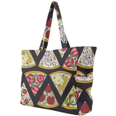 Vector-seamless-pattern-with-italian-pizza-top-view Simple Shoulder Bag by uniart180623