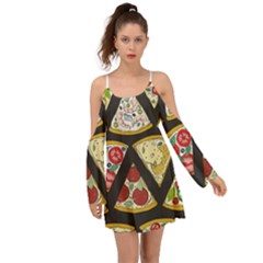 Vector-seamless-pattern-with-italian-pizza-top-view Boho Dress by uniart180623