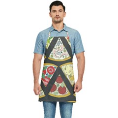 Vector-seamless-pattern-with-italian-pizza-top-view Kitchen Apron by uniart180623