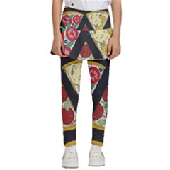 Vector-seamless-pattern-with-italian-pizza-top-view Kids  Skirted Pants