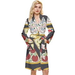 Vector-seamless-pattern-with-italian-pizza-top-view Long Sleeve Velvet Robe by uniart180623