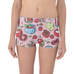 Tomato-seamless-pattern-juicy-tomatoes-food-sauce-ketchup-soup-paste-with-fresh-red-vegetables Boyleg Bikini Bottoms by uniart180623